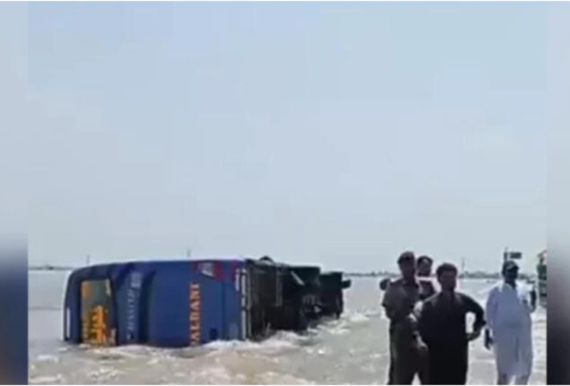 40 killed as bus washed away in floodwater