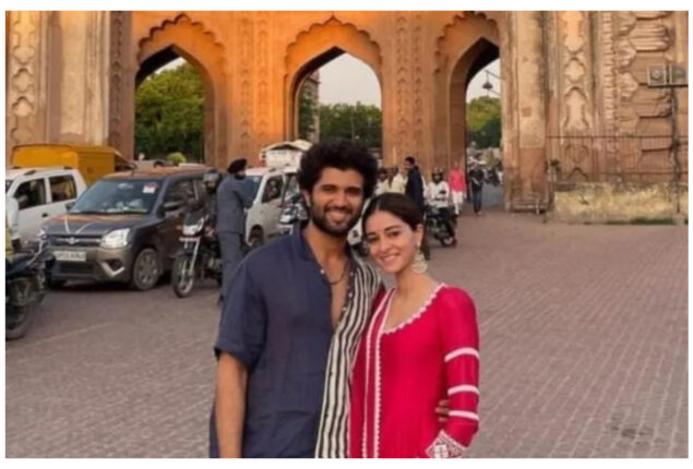 Ananya Panday, Vijay Deverakonda pose outside Rumi Darwaza in Lucknow