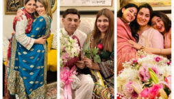 Shagufta Ejaz awaited the reunion of her family at entrance