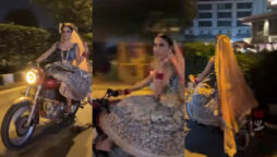 bride riding bike