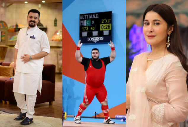 Pakistani celebrities laud Common Wealth Games Gold Medalist Nooh Dastagir Butt
