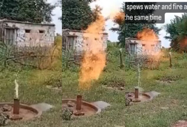 Villagers were astonished when hand-pump water started fire; Watch