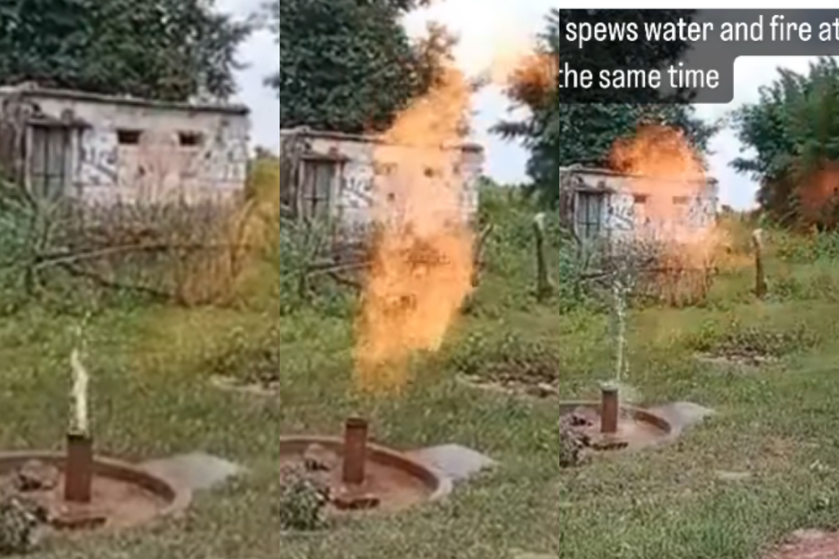 hand-pump water fire