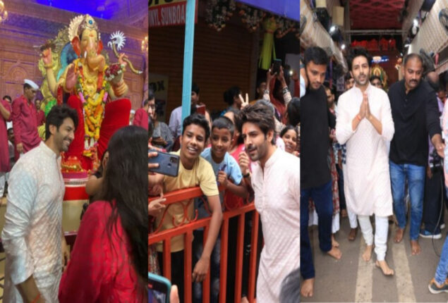Kartik Aaryan visits Lalbaugcha Raja on Ganesh Chaturthi