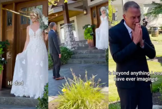 Viral Video: Dad’s response to see his daughter in wedding dress