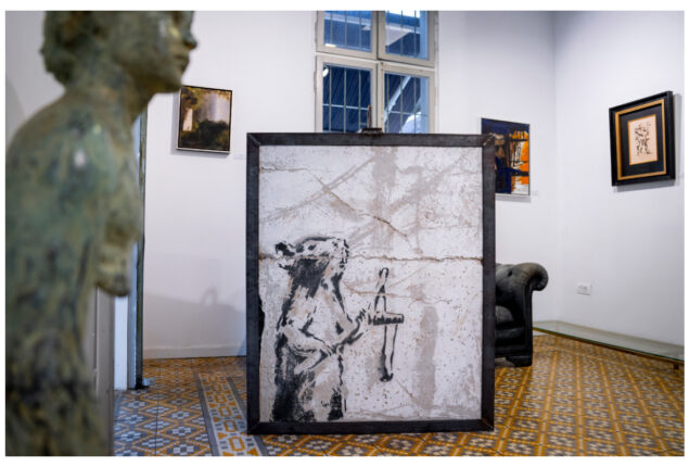 A Banksy artwork sprayed in the West Bank emerges in Tel Aviv