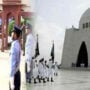 Guard changing ceremony held at mausoleums of Quaid and Iqbal