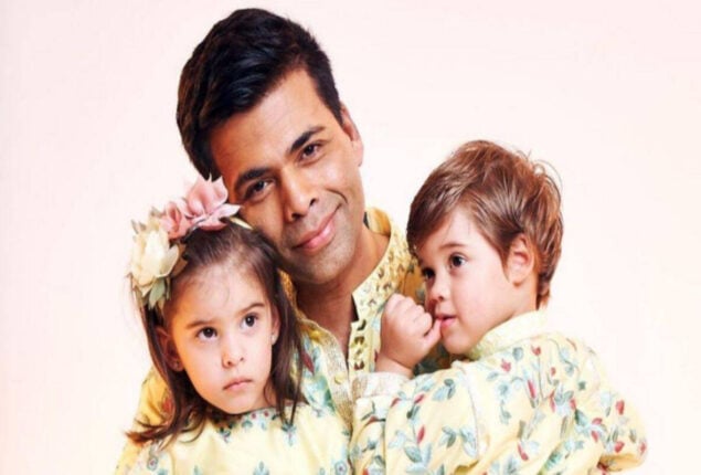 Karan Johar shared a video of his twins with the tri-colored flag