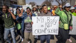 South African police charged seven men with 32 counts of rape