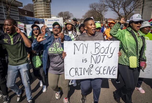 South African police charged seven men with 32 counts of rape