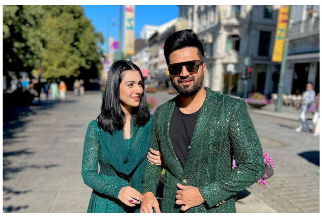 Sarah and Falak twining in green to celebrate 75th Independence in Norway