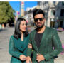 Sarah and Falak twining in green to celebrate 75th Independence in Norway