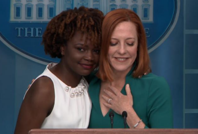 Press secretary Karine Jean-Pierre needs somebody to lean on