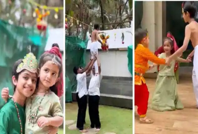Shilpa Shetty shares video of kids dressed as Krishna and Radha