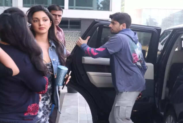 Sidharth Malhotra and Kiara Advani snapped outside Johar’s office