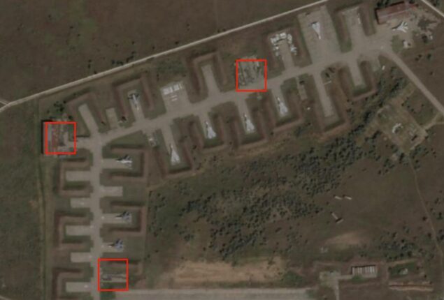 Satellite view shows Crimea airbase heavily damaged
