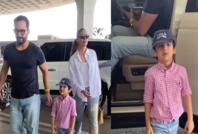 Taimur Ali Khan steals spotlight in his stylish outfit at the Airport