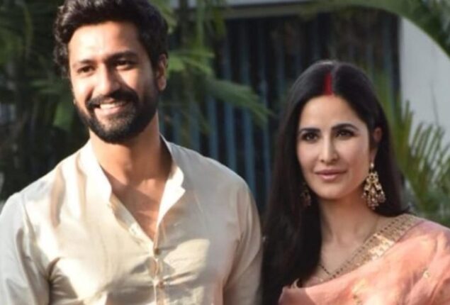 Vicky Kaushal and Katrina Kaif raise flag on their balcony 