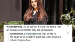 Zarnish Khan slams back haters for accusing her on getting high