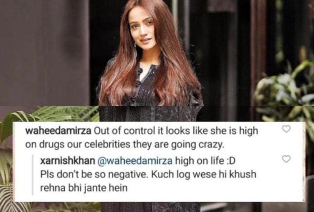 Zarnish Khan slams back haters for accusing her on getting high