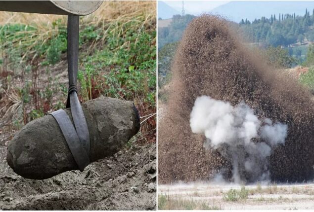 Unexploded World War II bomb discovered after river dries