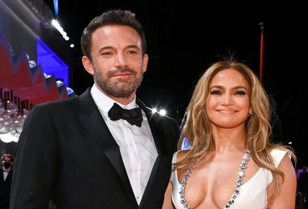 Jennifer Lopez shows off her huge ring while out with husband Ben Affleck