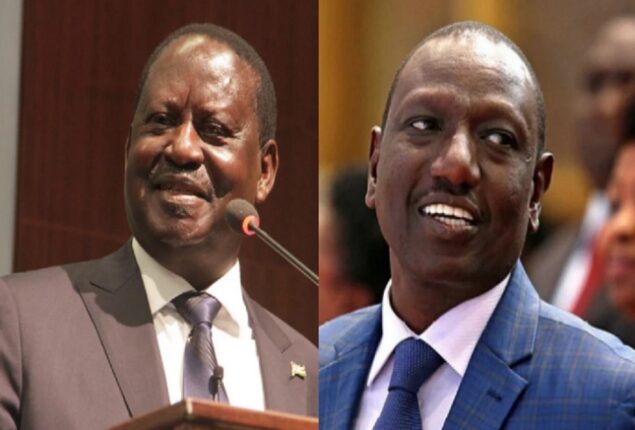 Raila Odinga and William Ruto in close contest for the Kenya president
