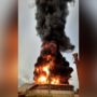 Lightning strike causes fire in oil storage site in Cuba