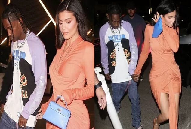 Kylie Jenner and Travis Scott step out for dinner in style