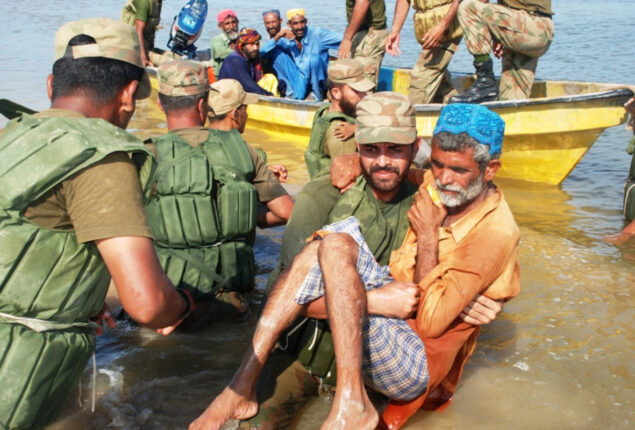 Relief operations carried out by Pak Army in flood-hit areas