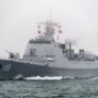 A US patrol observes Chinese and Russian military vessels