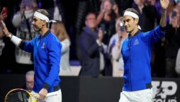 The final game Roger Federer played was a doubles defeat against Rafael Nadal