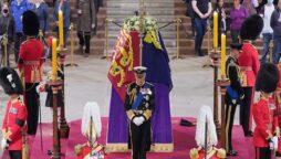 King Charles guard mother’s coffin in solemn vigil
