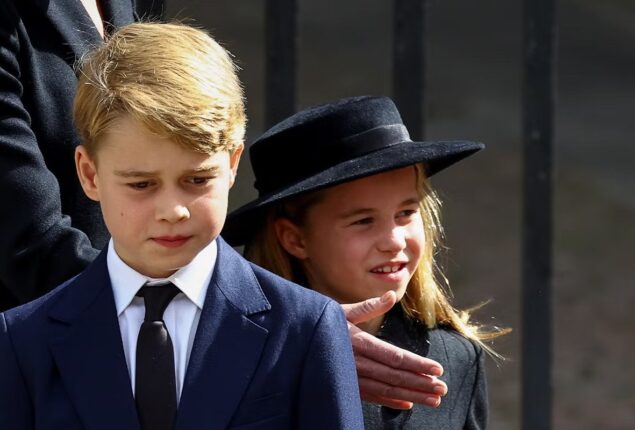 Prince William, Kate’s children making weird gestures at funeral
