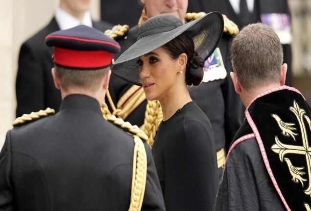 Meghan Markle, Prince Harry arrive for Queen Elizabeth’s funeral