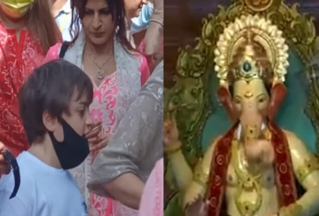 AbRam visits Lalbaugcha Raja after celebrating Ganesh Chaturthi