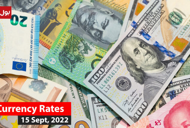 Currency rates in Pakistan – Dollar, Euro, Pound, on, 15th Sept 2022