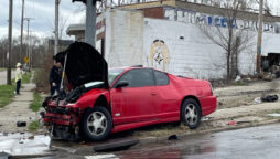 One arrested after a car hits the Ohio Christian University building