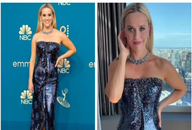 Emmy Awards: Reese Witherspoon slaying in blue strapless dress