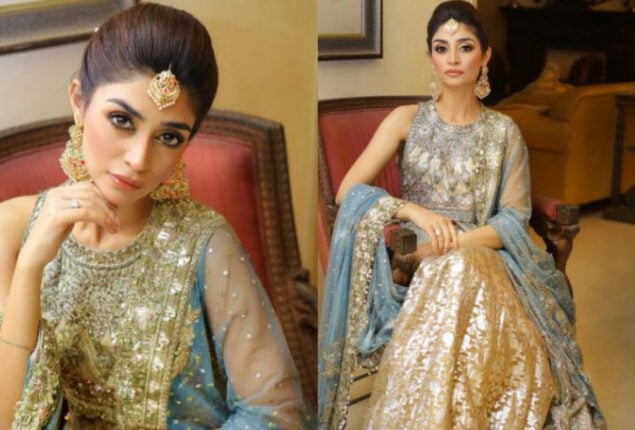 Zoya Nasir looks stunning in blue shimmery gown