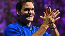 Roger Federer tears up in front of capacity crowd