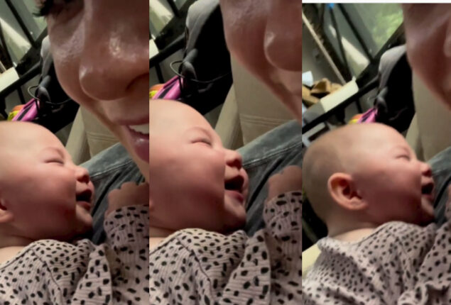 Watch viral: While sleeping, baby bursts out laughing