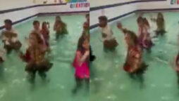 Viral video of Garba in swimming pool