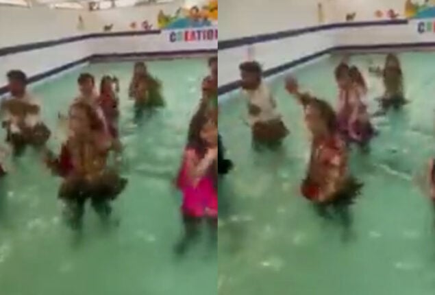Viral video of Garba in swimming pool