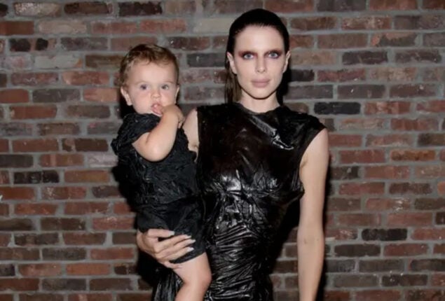 Julia Fox and her son dress up in black for New York Fashion Week