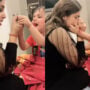 Watch viral: little boy crying as his mother removes her fake eyelashes