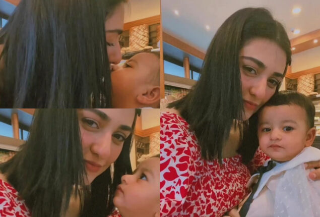 Adorable clicks of Sarah Khan with her baby Alyana falak goes viral