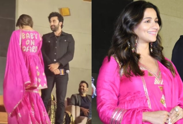 Mom-to-be Alia Bhatt flaunts her customised outfit of ‘Baby on Board’