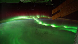 Astronauts capture aurora lights display from space