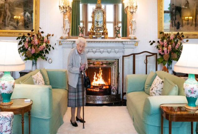 Queen Elizabeth well-wishers assembled at Balmoral Castle